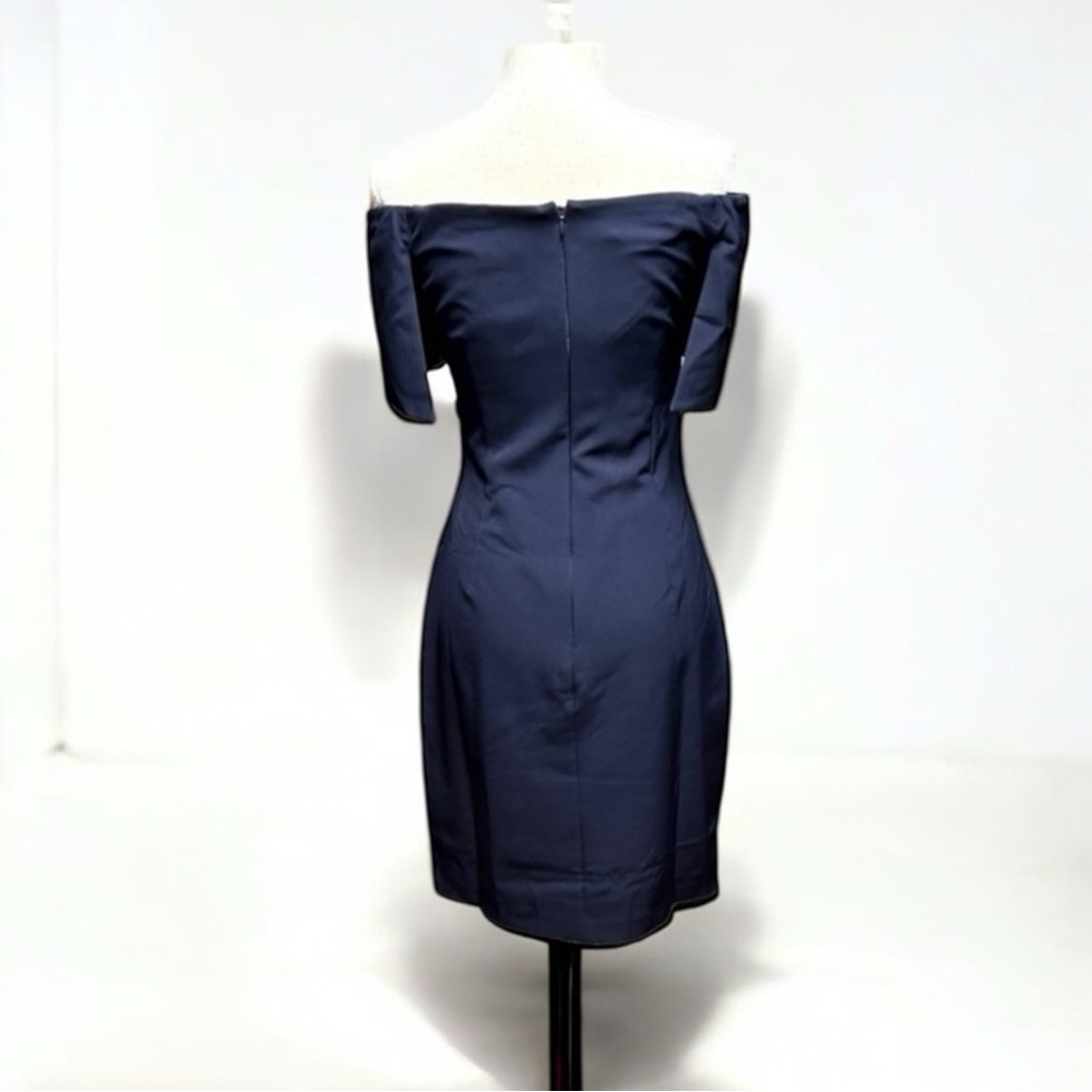 MARINA Navy Off-Shoulder Mini Dress - Picture 5 of 11